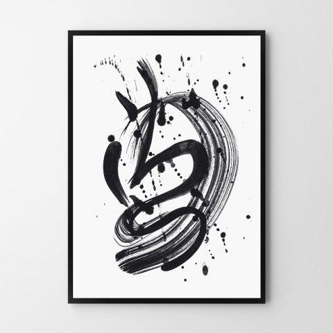 Plakat MAZY CZARNA FARBA czarno biały