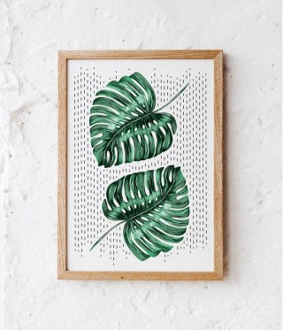 Plakat MONSTERA LIŚCIE zielony