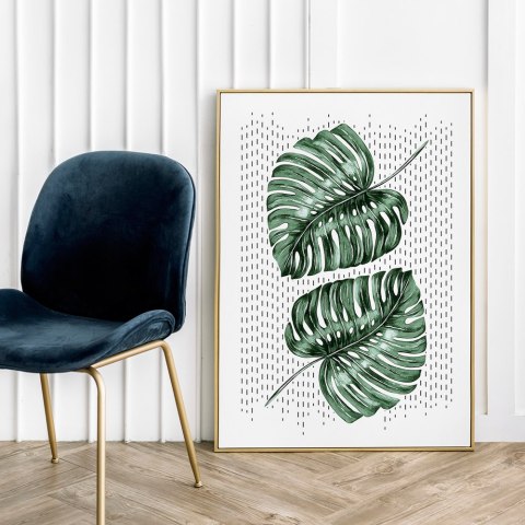 Plakat MONSTERA LIŚCIE zielony