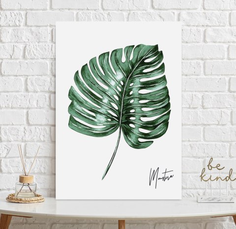Plakat MONSTERA PODPIS zielony
