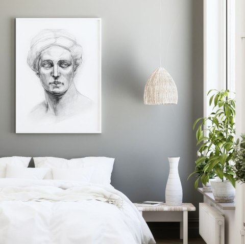 Plakat MUZA POSĄG GRECKI szkic czarno biały