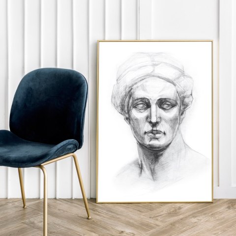 Plakat MUZA POSĄG GRECKI szkic czarno biały