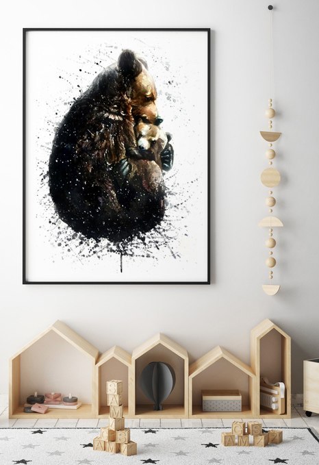 Plakat NIEDŹWIEDZIE pokój dziecka kolor