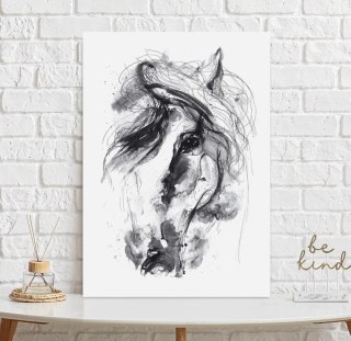 Plakat OBRAZ KOŃ szkic czarno biały