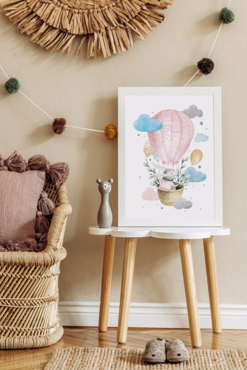 Plakat dla dziecka BALON ZAJĄCZEK kolor