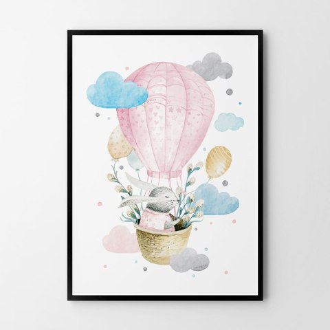 Plakat dla dziecka BALON ZAJĄCZEK kolor