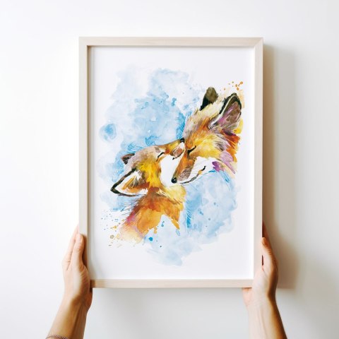 Plakat dla dziecka RODZINA LISKÓW kolor