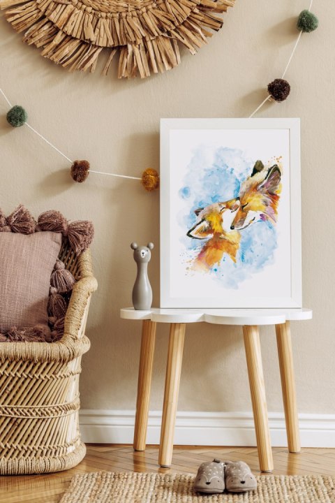 Plakat dla dziecka RODZINA LISKÓW kolor