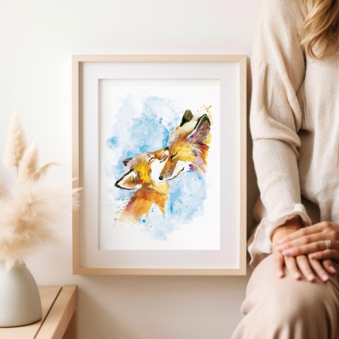 Plakat dla dziecka RODZINA LISKÓW kolor