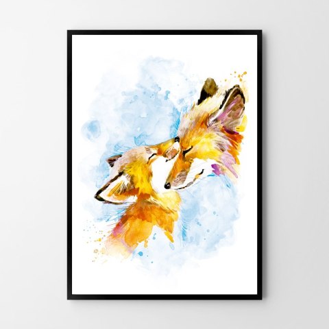 Plakat dla dziecka RODZINA LISKÓW kolor