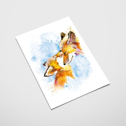 Plakat dla dziecka RODZINA LISKÓW kolor