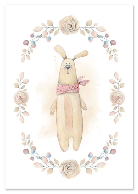 Plakat dla dziecka USZATEK KRÓLICZEK kolor