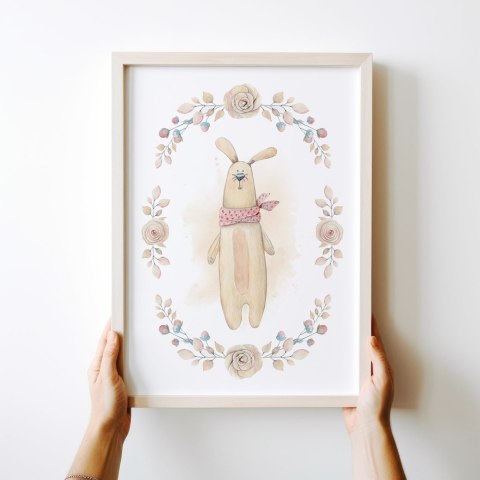 Plakat dla dziecka USZATEK KRÓLICZEK kolor