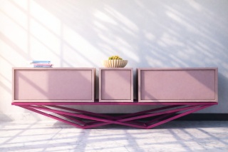 Komoda CANTO 180 x 56 cm metal fioletowa