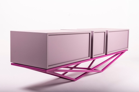 Komoda CANTO 180 x 56 cm metal fioletowa