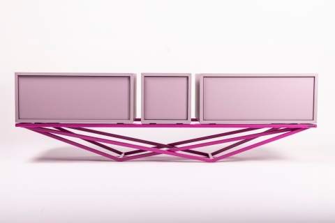 Komoda CANTO 180 x 56 cm metal fioletowa