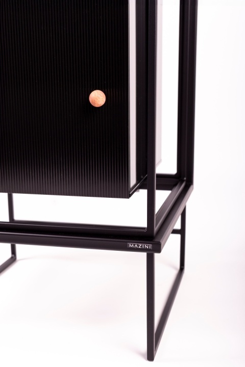 Komoda szklana COMO 148 x 67 cm designerska czarna