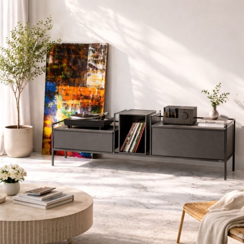 Komoda VELO 165 x 63 cm designerska szara