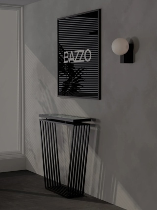 Konsola LUNEA na metalowej podstawie czarna