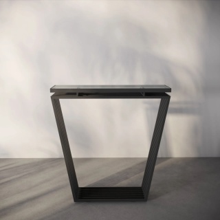 Konsola LUNEA na metalowej podstawie czarna
