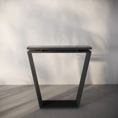Konsola LUNEA na metalowej podstawie czarna