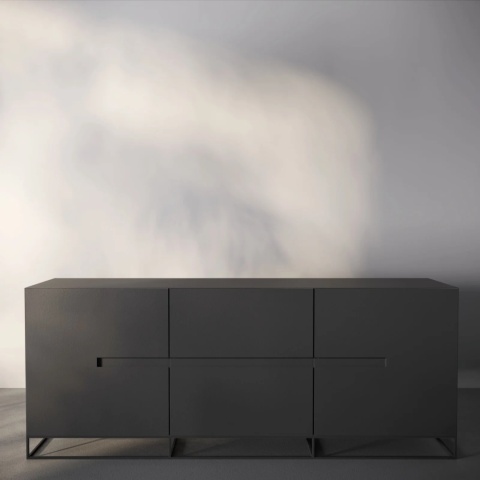 Komoda SORENZO 190 x 76 cm na metalowych nogach biała