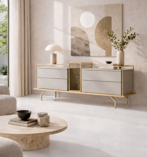 Komoda LEGERO 160 x 76 cm designerska zielona szałwia