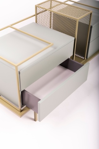 Komoda LEGERO 160 x 76 cm designerska zielona szałwia