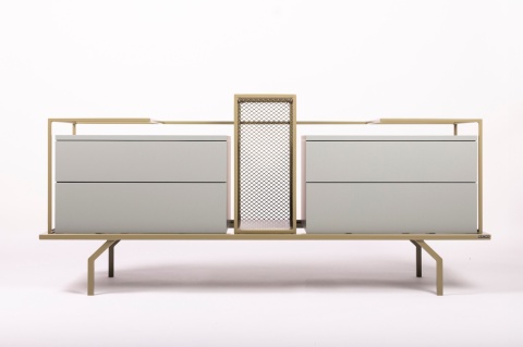 Komoda LEGERO 160 x 76 cm designerska zielona szałwia