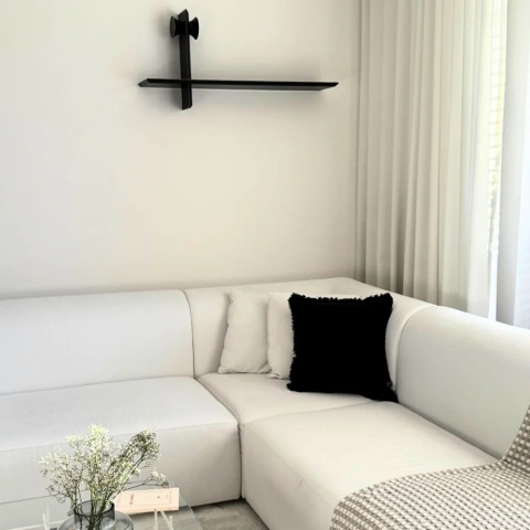 Półka ścienna TENSO designerska czarna