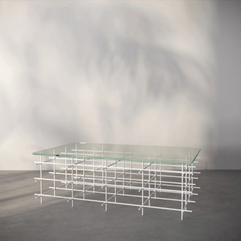 Stolik kawowy AURERA 100 x 60 cm szklany blat metalowe nogi czarne