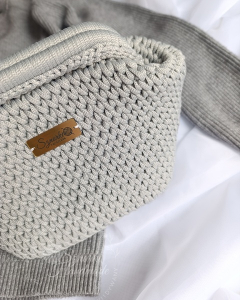 Kosmetyczka pleciona damska jasnoszara