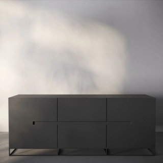 Komoda SORENZO 190 x 76 cm na metalowych nogach grafitowa