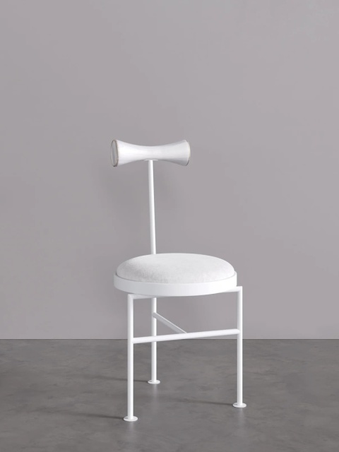 Krzesło VELNO tapicerowane metal i drewno designerskie kratka