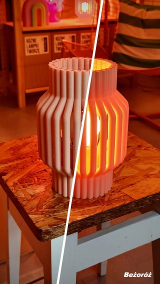 Lampka nocna RURKI beżoróżowa