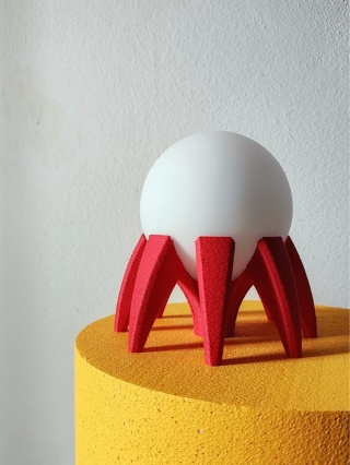 Lampka nocna PAJĄCZEK ze szklanym kloszem czerwona