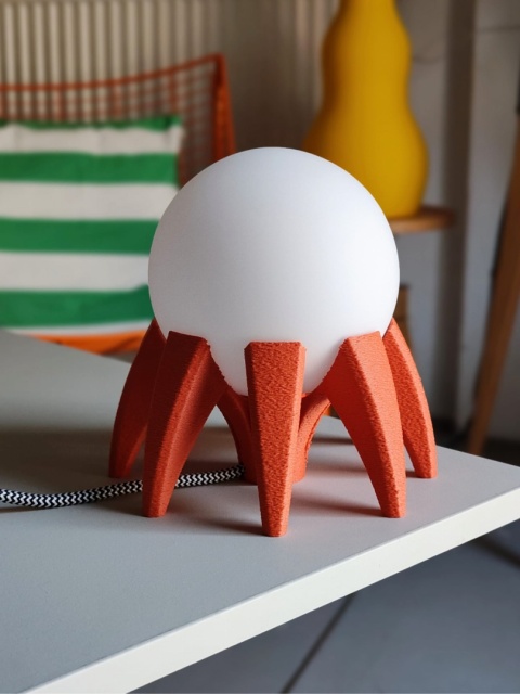 Lampka nocna PAJĄCZEK ze szklanym kloszem czerwona