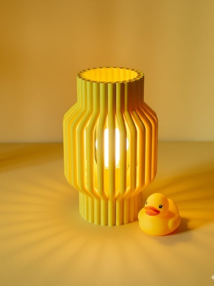 Lampka nocna RURKI żółta do sypialni, pokoju dziecka