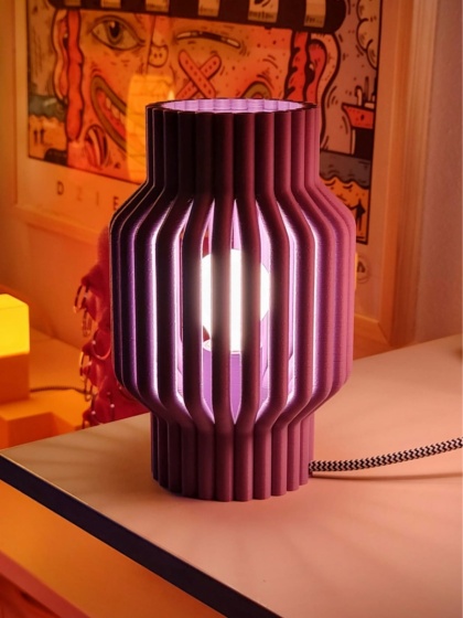 Lampka nocna RURKI fiołkowa do sypialni, pokoju dziecka