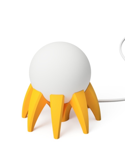 Lampka nocna PAJĄCZEK ze szklanym kloszem żółta