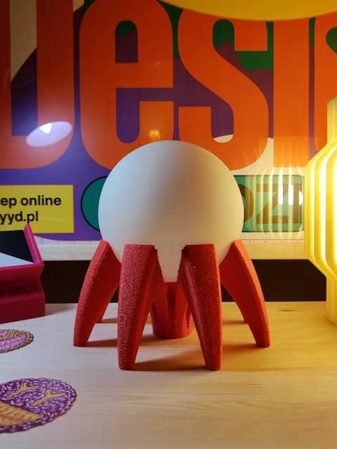 Lampka nocna PAJĄCZEK ze szklanym kloszem żółta