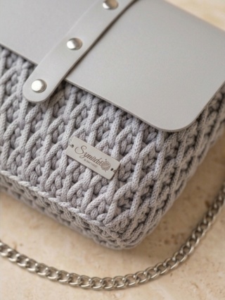 Listonoszka pleciona PLASTER MIODU torebka szara