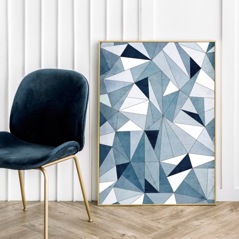 Plakat TRÓJKĄTY ABSTRAKCJA GEOMETRIA kolor