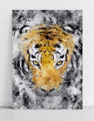 Plakat TYGRYS ABSTRAKCJA pomarańczowo czarny