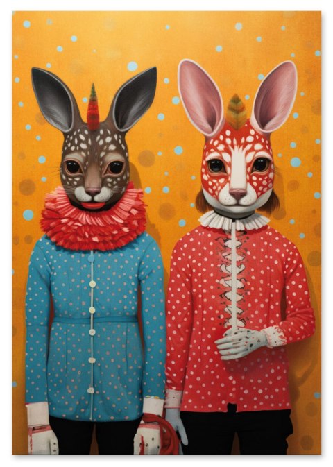 Plakat portret CYRKOWY DUET abstrakcja kolorowy