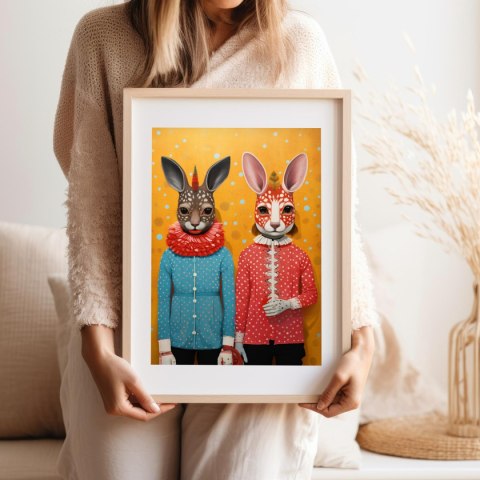 Plakat portret CYRKOWY DUET abstrakcja kolorowy