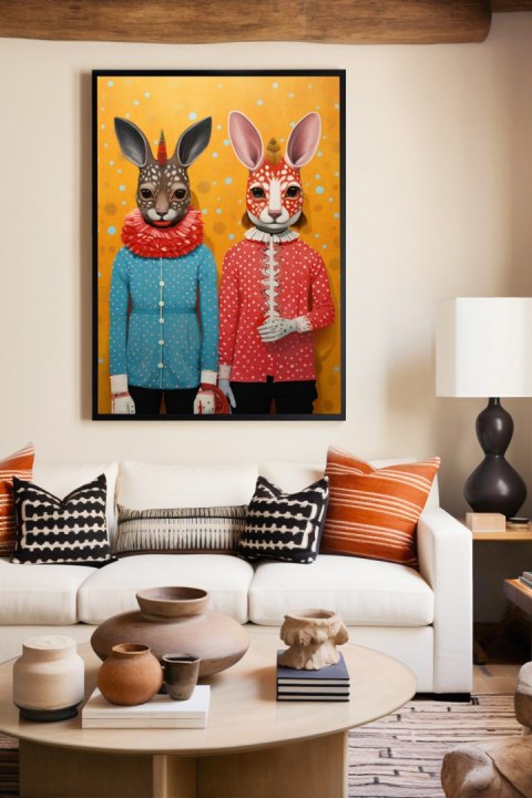 Plakat portret CYRKOWY DUET abstrakcja kolorowy