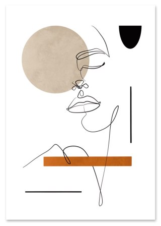 Plakat portret boho linia modern