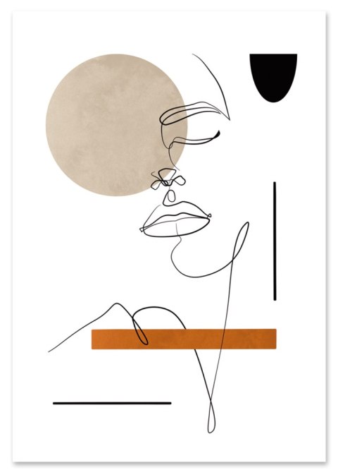 Plakat portret boho linia modern