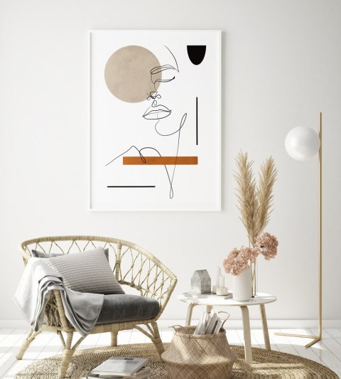 Plakat portret boho linia modern